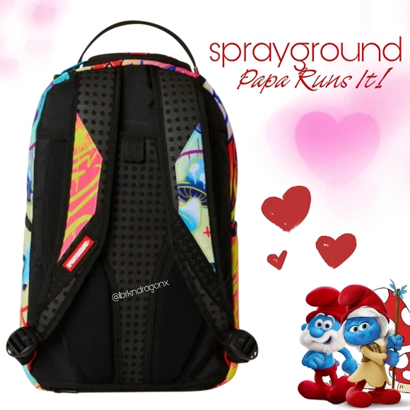 NWT Papa Smurf Large Backpack Sprayground Laptop Ready Travel School Bag Smurfs - Picture 7 of 15